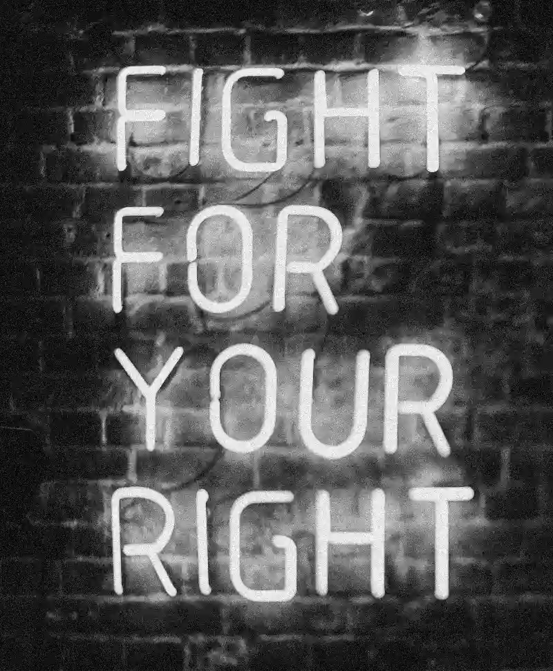 Fight for your right written in a neon sign